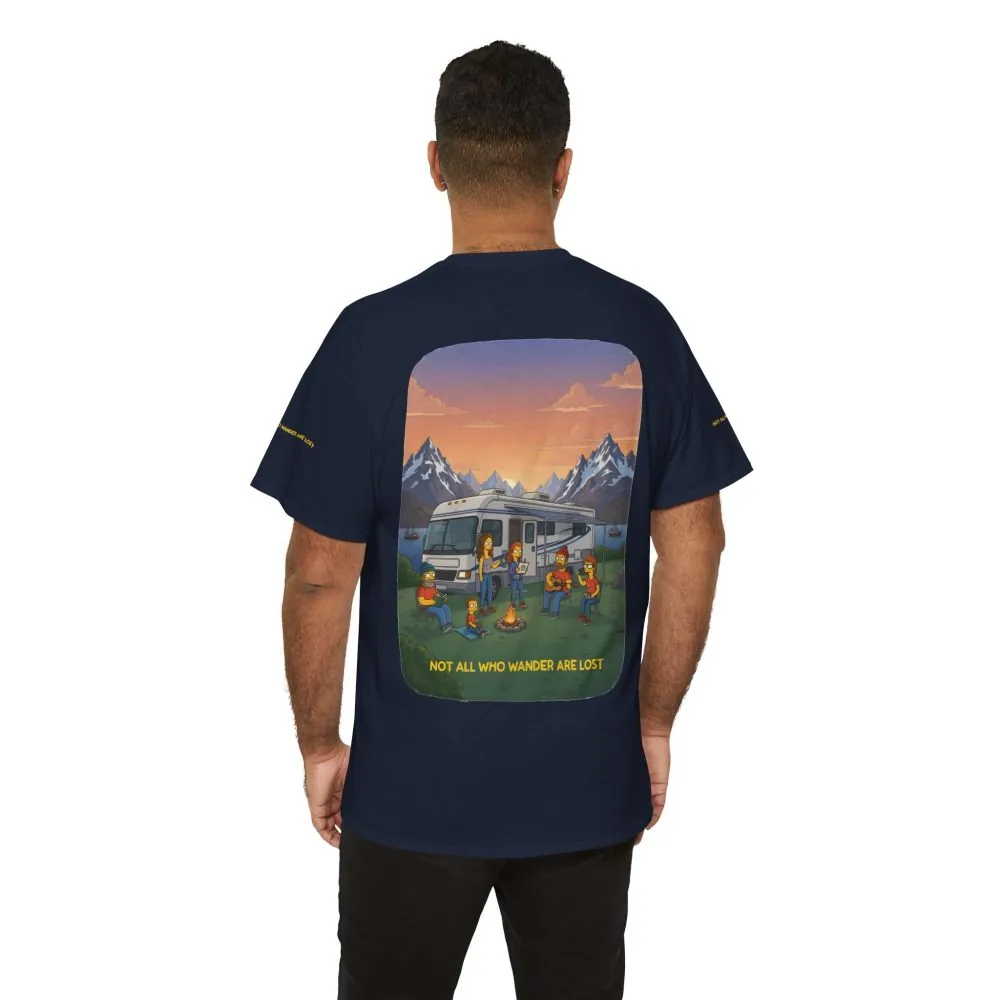 Unisex Heavy Cotton Tee — "Not All Who Wander Are Lost" Design Sitcom-Line