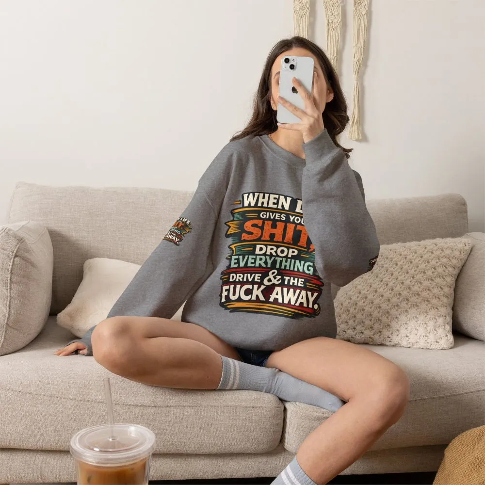 17418254209364889750_2048.jpeg Unisex Heavy Blend™ Crewneck Sweatshirt — "When Live Gives You Shit" Design F**K-Line