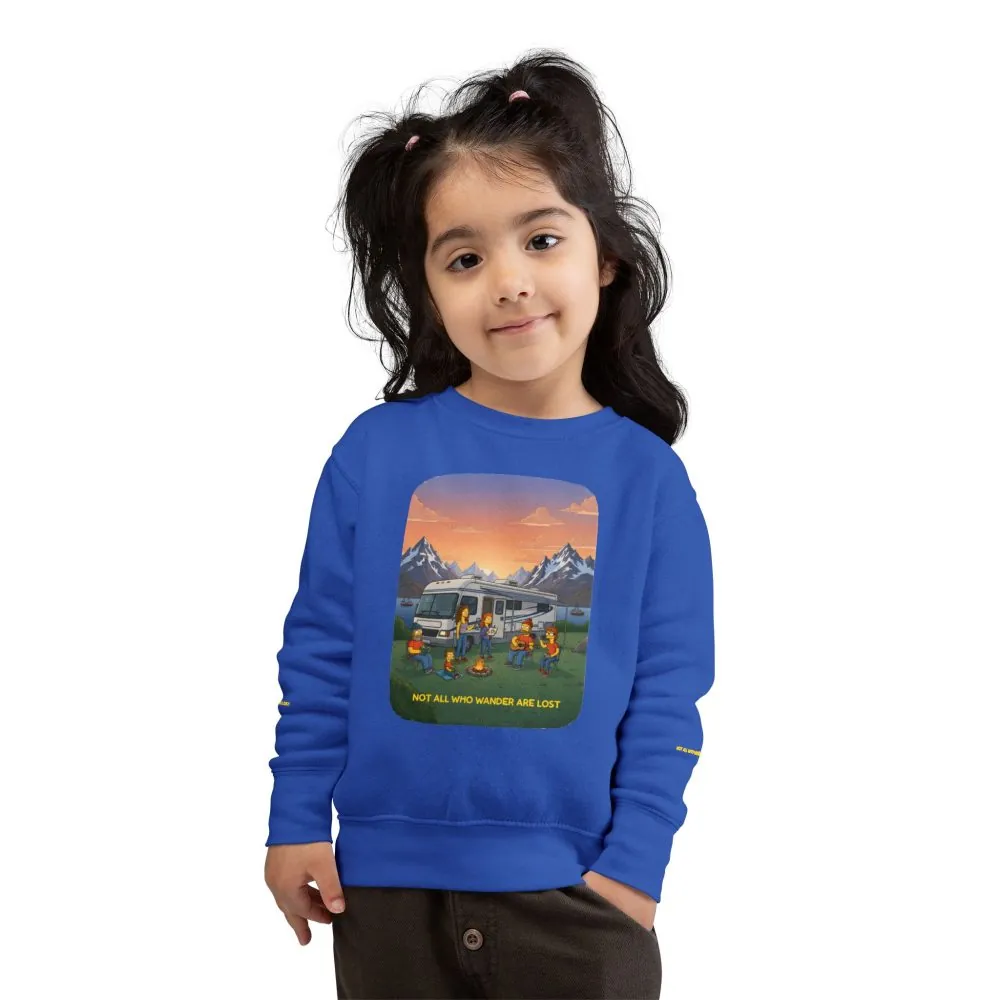 17421159846508290151_2048.jpeg Toddler Sweatshirt - "Not All Who Wander Are Lost" (Design Sitcom-Line)