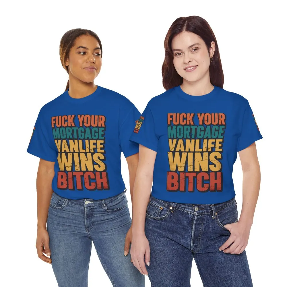 Unisex Heavy Cotton Tee — "Fuck Your Mortgage" Design F**K-Line