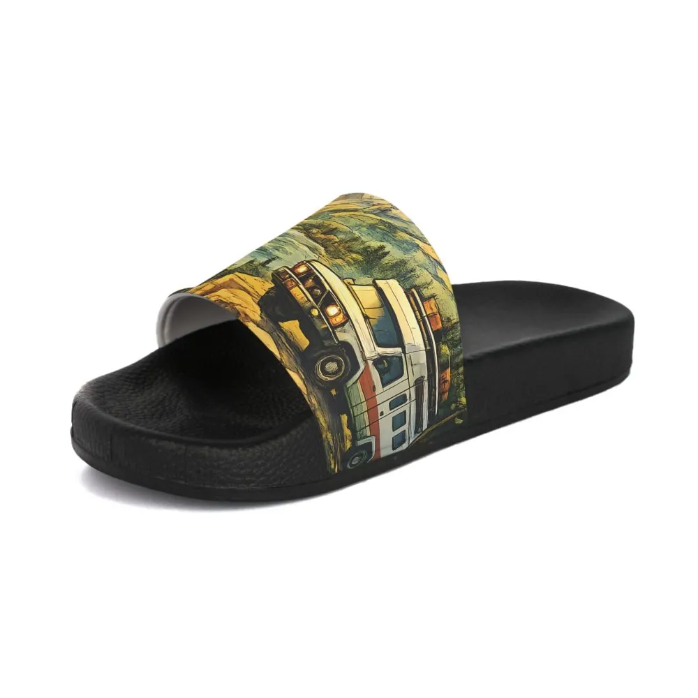 17443147734101288035_2048.jpeg Women's Slide Sandals - Retro Camper Van Slides (Cubic-Line)