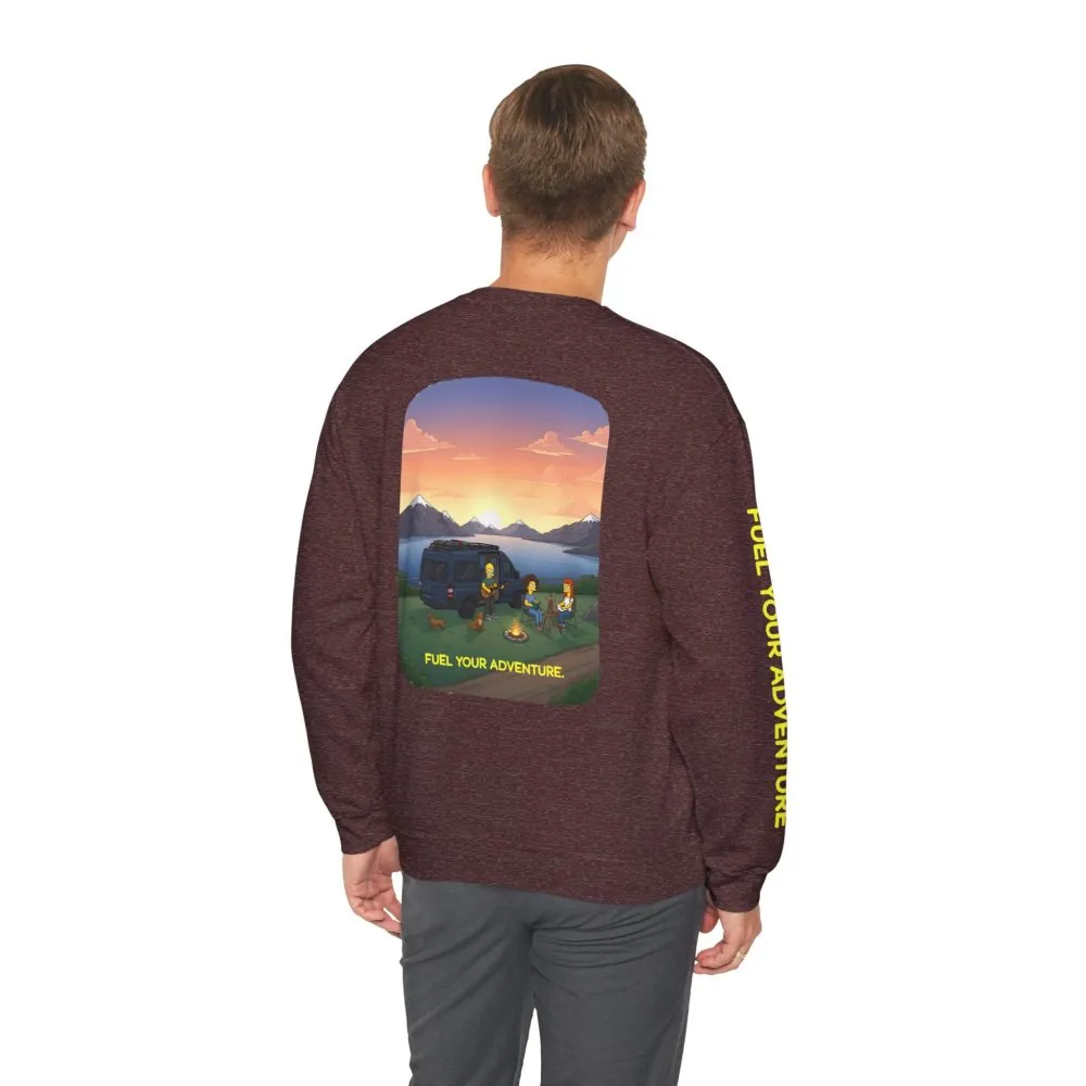 Unisex Heavy Blend™ Crewneck Sweatshirt — "Fuel Your Adventure" Design Sitcom-Line
