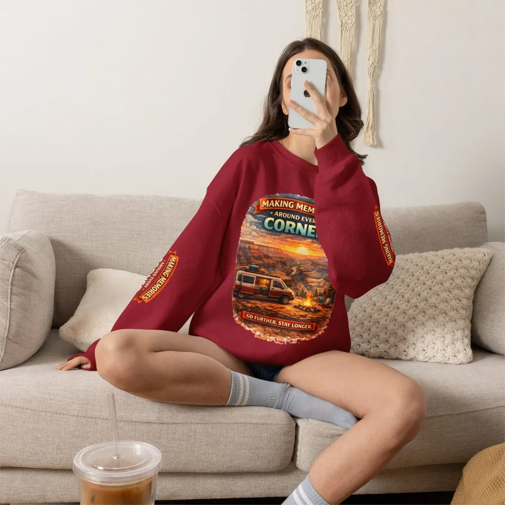 Unisex Heavy Blend™ Crewneck Sweatshirt — "Making Memories Around Every Corner" Design Scenic-Line