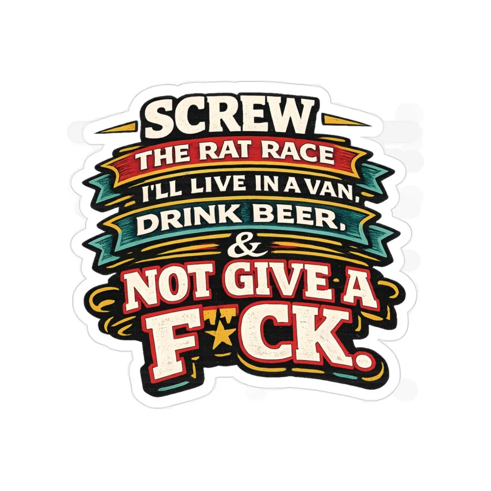 17465124830864086947_2048.jpeg Transparent Outdoor Stickers – "Screw The Rat Race" Design F**K-Line