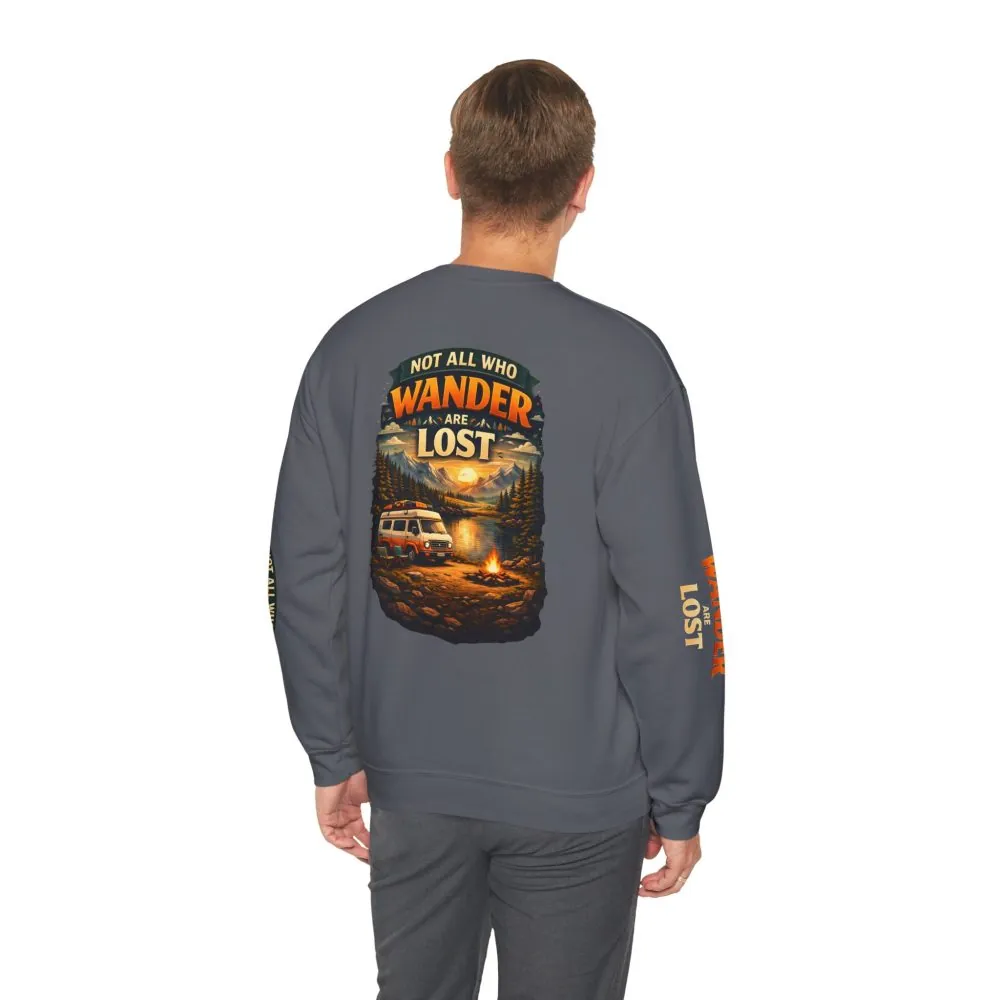 17476775696294205674_2048.jpeg Unisex Heavy Blend™ Crewneck Sweatshirt — "Not All Who Wander Are Lost" Design Scenic-Line