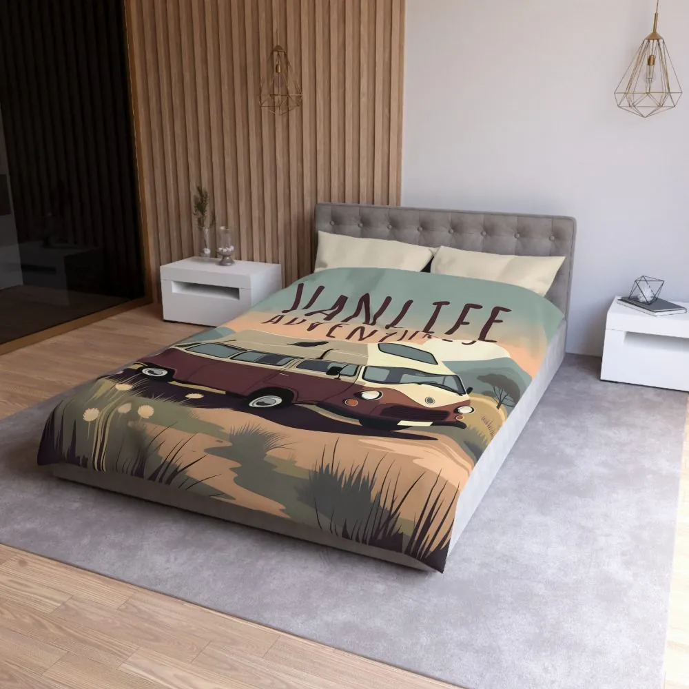 17477879107725035085_2048.jpeg Duvet Cover — "Vanlife Adventures" Vintage Camper Van Bedding for Travel Lovers
