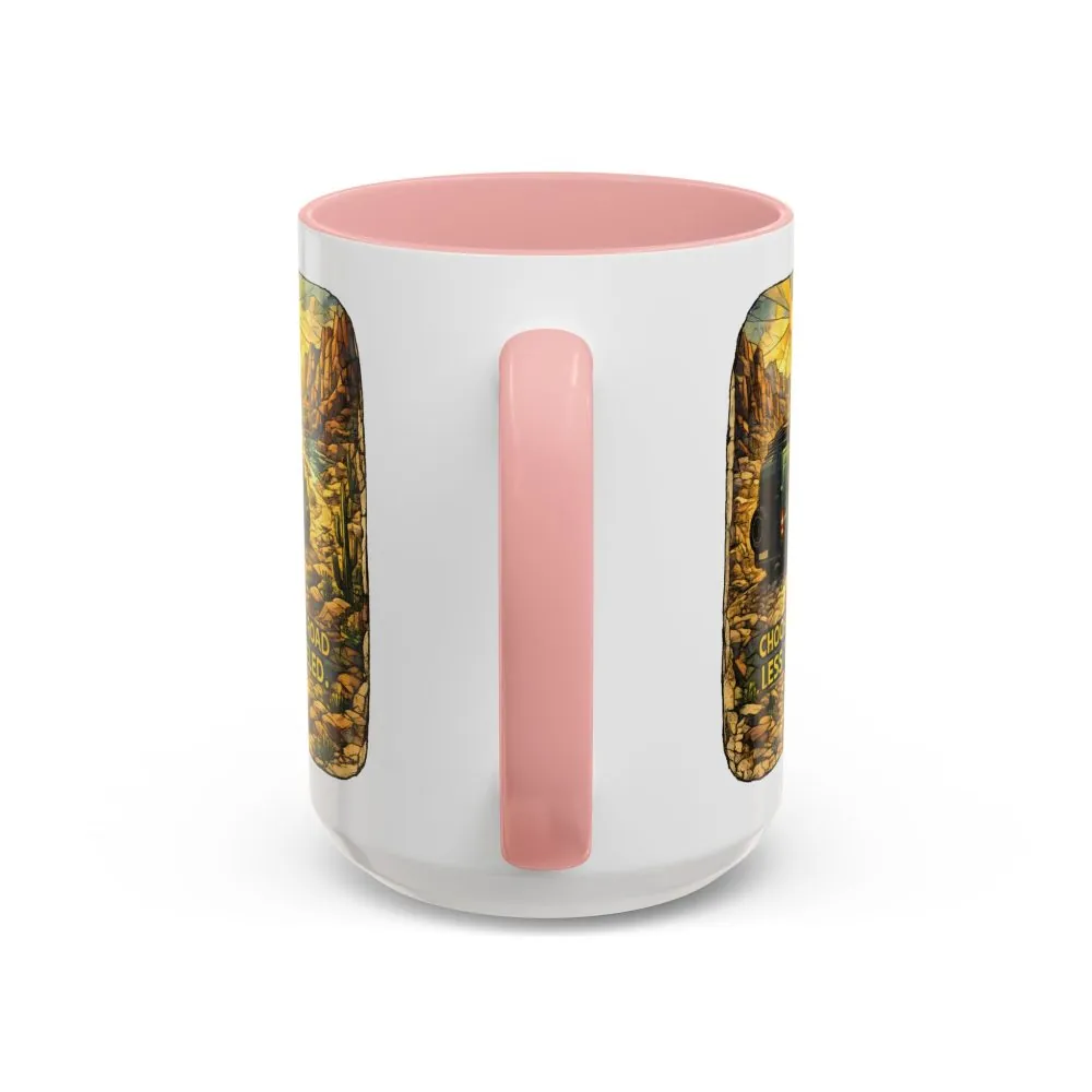 17481941187251055634_2048.jpeg Accent Coffee Mug (11, 15oz) — "Choose The Road Less Traveled" Design Cubic-Line