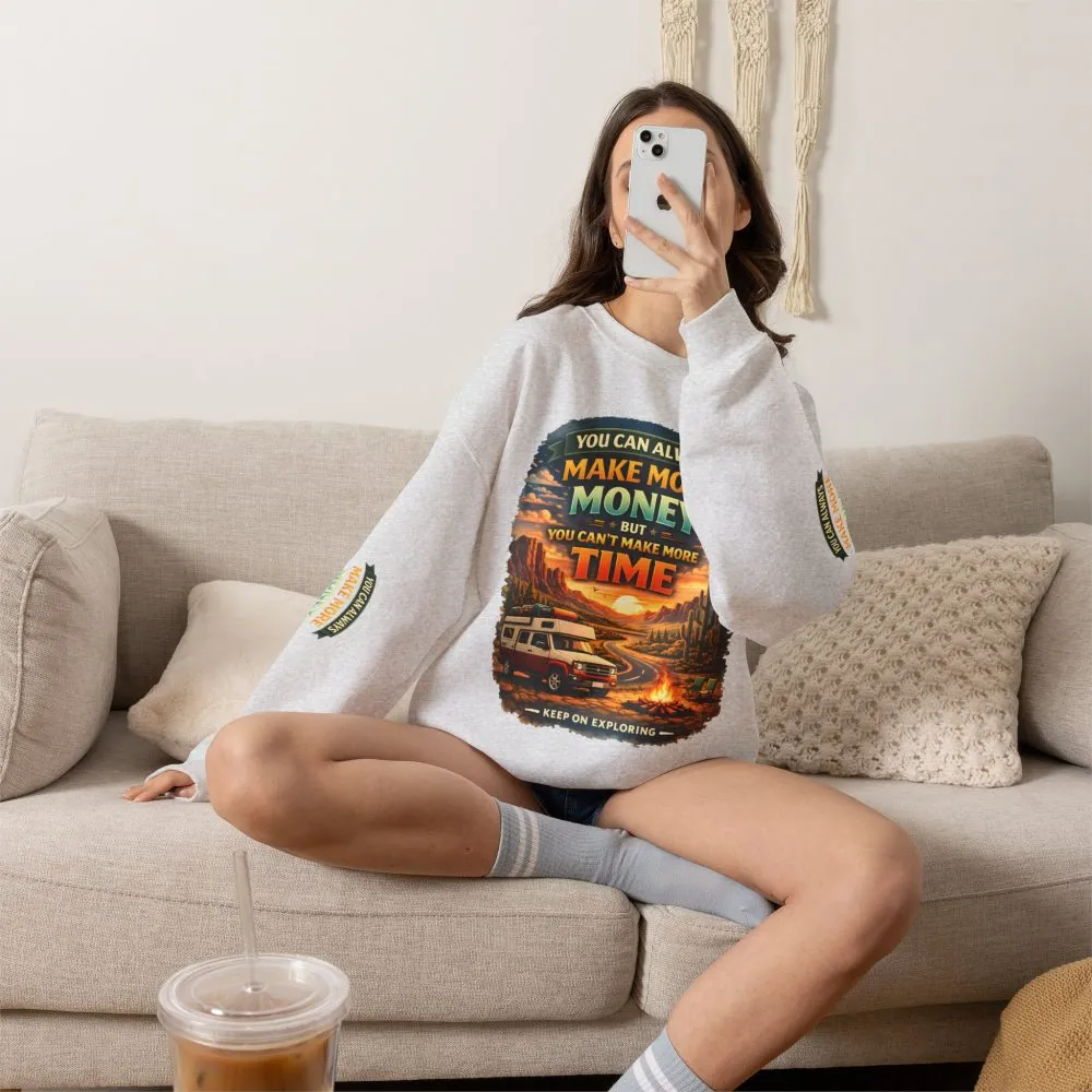 Unisex Heavy Blend™ Crewneck Sweatshirt — "You Can Always Make More Money" Design Scenic-Line