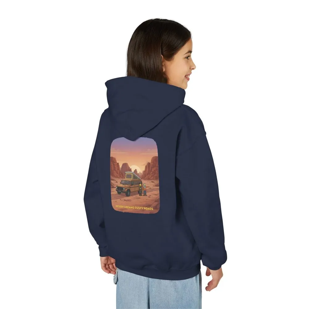 Youth Hoodie(Gildan) – "Desert Dreams Dusty Roads" (Design Sitcom-Line)