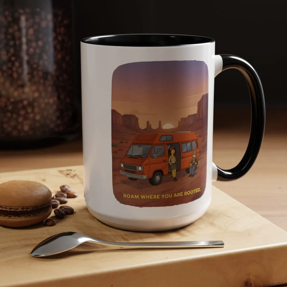 1752226619088444422_2048.jpeg Accent Coffee Mug (11, 15oz) — "Roam Where You Are Rooted" Design Sitcom-Line