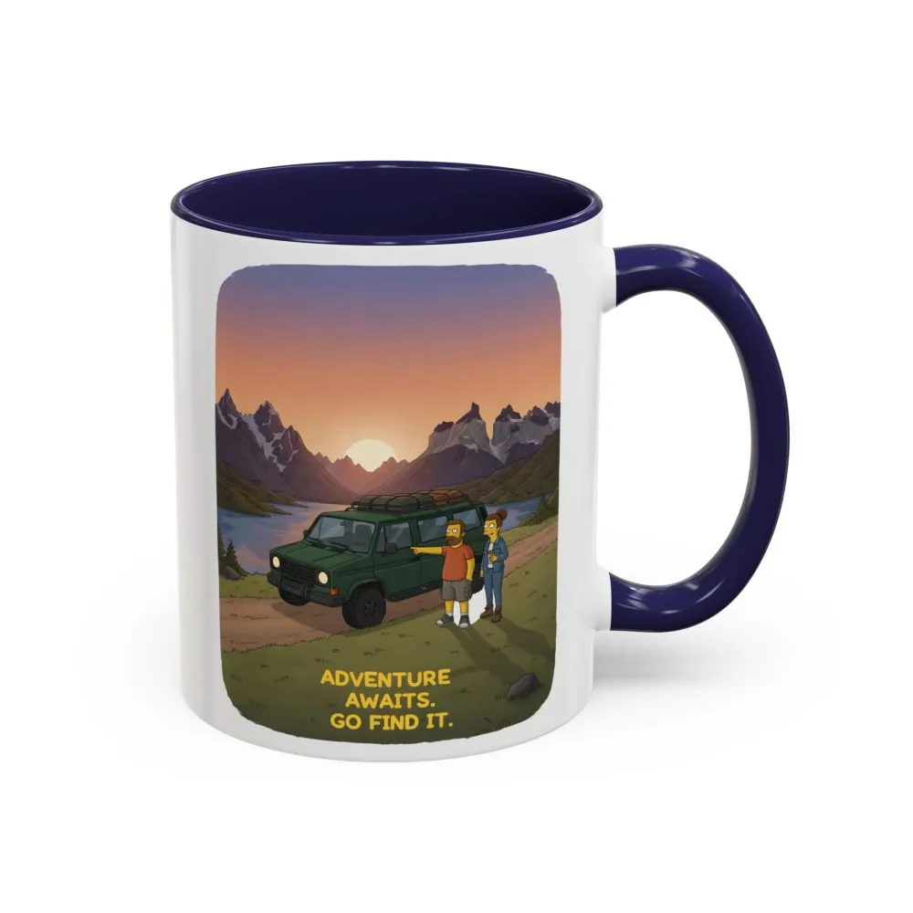 17526528158503785872_2048.jpeg Accent Coffee Mug (11, 15oz) — "Adventure Awaits-Go Find It" Design Sitcom-Line