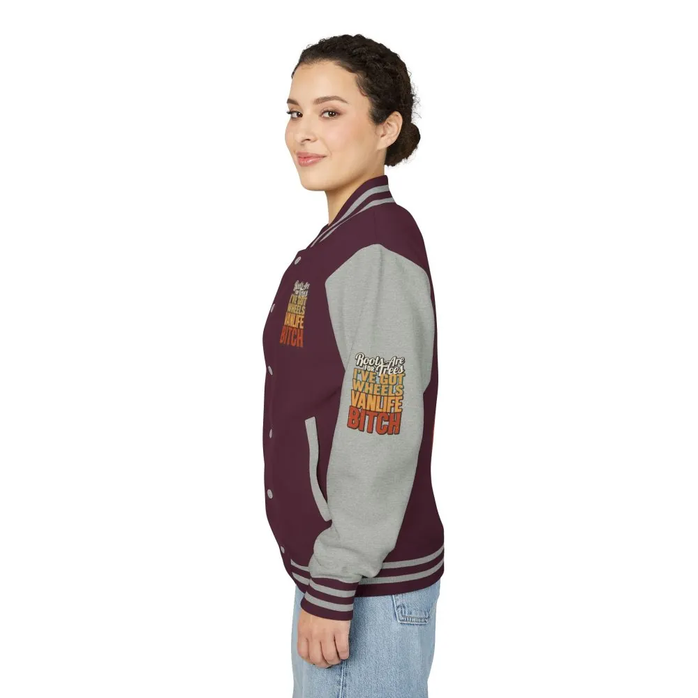 Unisex Heavyweight Letterman Jacket — "Roots Are For Trees" Design F**K-Line