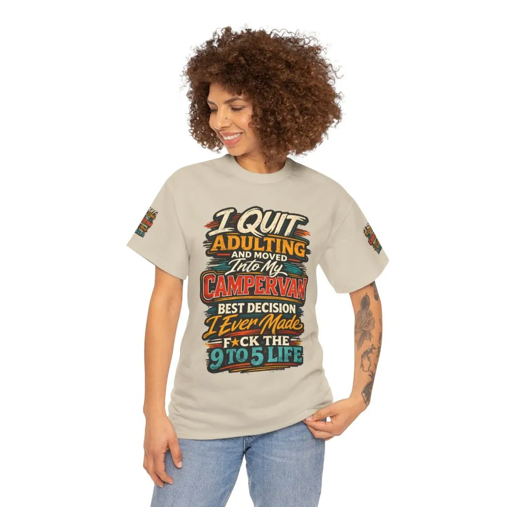 Unisex Heavy Cotton Tee — "I Quit Adulting" Design F**K-Line