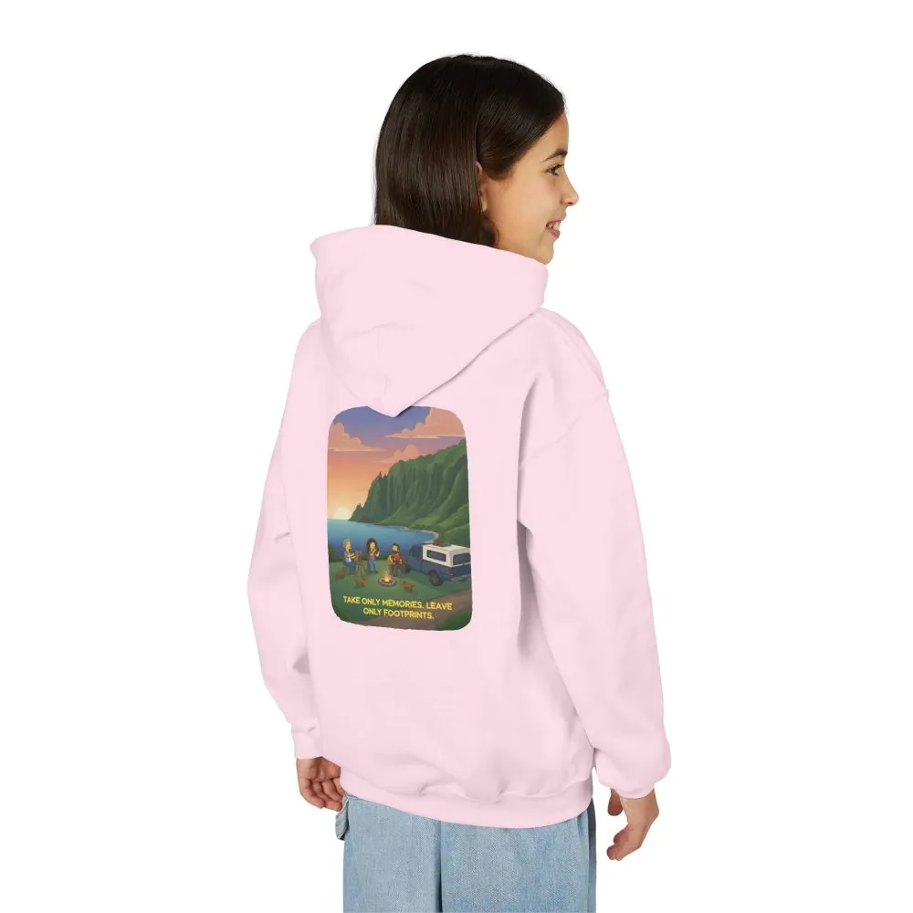 Youth Hoodie(Gildan) – "Take Only Memories-Leave Only Footprints (Design Sitcom-Line)