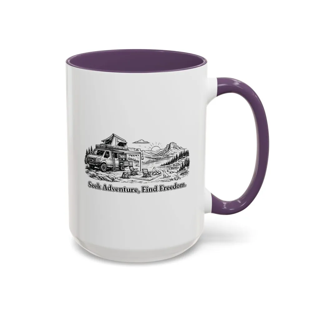 1754820982184328984_2048.jpeg Accent Coffee Mug (11, 15oz) — "Seek Adventure, Find Freedom" Design Minimal-Line