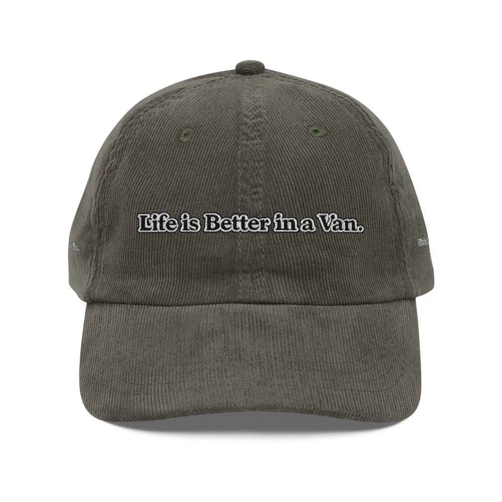 17548952289301566588_2048.jpeg Vintage Corduroy Cap (Embroidery) — "Life Is Better In A Van" Embroidered Hat