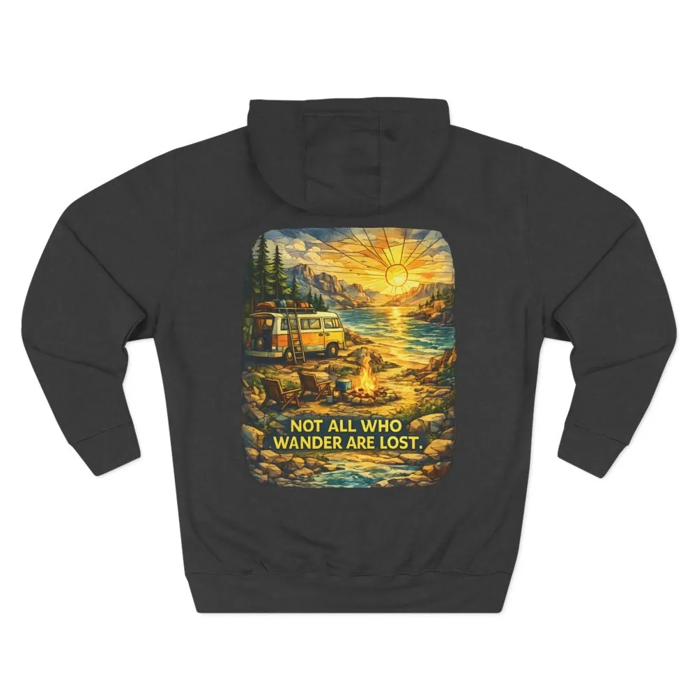 17549744068591980001_2048.jpeg Three-Panel Fleece Hoodie - "Not All Who Wander Are Lost" Design Cubic-Line