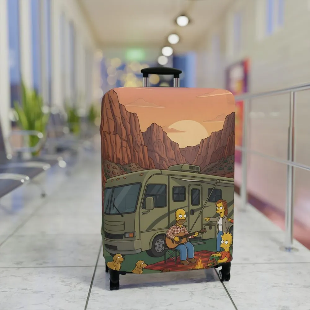 17556778915243740350_2048.jpeg Luggage Cover — Adventure Camper Sketch Travel Suitcase(Design Sitcom-Line)