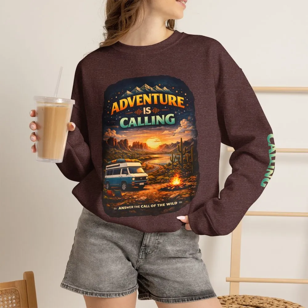 17560982283852903817_2048.jpeg Unisex Heavy Blend™ Crewneck Sweatshirt — "Adventure Is Calling" Design Scenic-Line