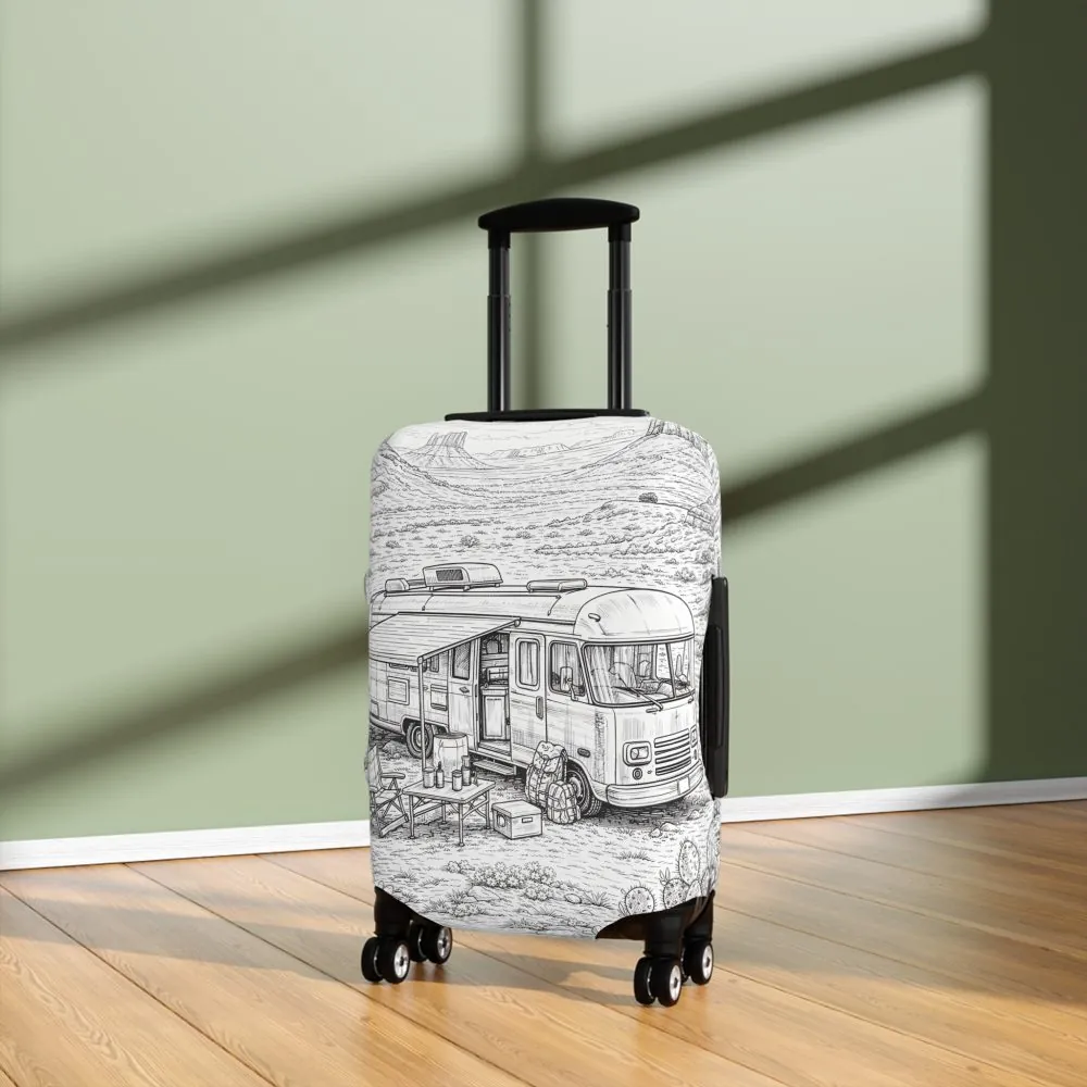 17561547507671941819_2048.jpeg Luggage Cover — Adventure Camper Sketch Travel Suitcase