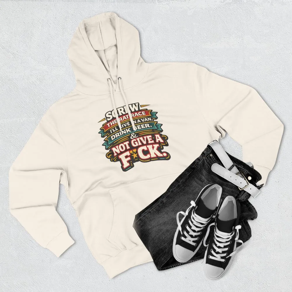 17580368372716349300_2048.jpeg Three-Panel Fleece Hoodie - "Screw The Rat Race" Design F**K-Line