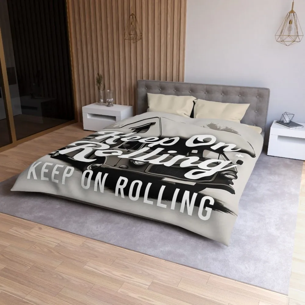 Duvet Cover — "Keep On Rolling" Retro Motorhome Bedding