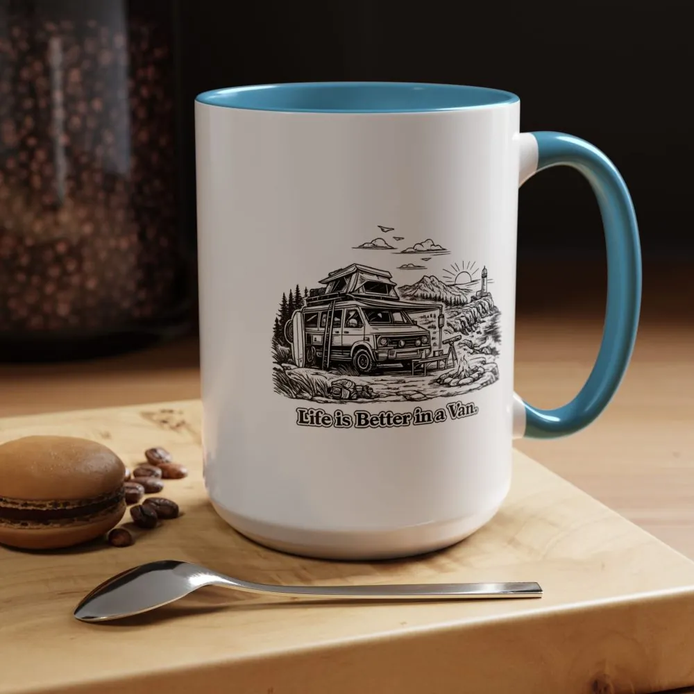 17589884861894213014_2048.jpeg Accent Coffee Mug (11, 15oz) — "Life Is Better In A Van" Design Minimal-Line
