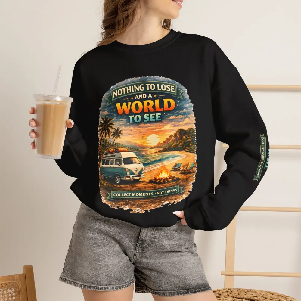 Unisex Heavy Blend™ Crewneck Sweatshirt — "Nothing To Lose" Design Scenic-Line