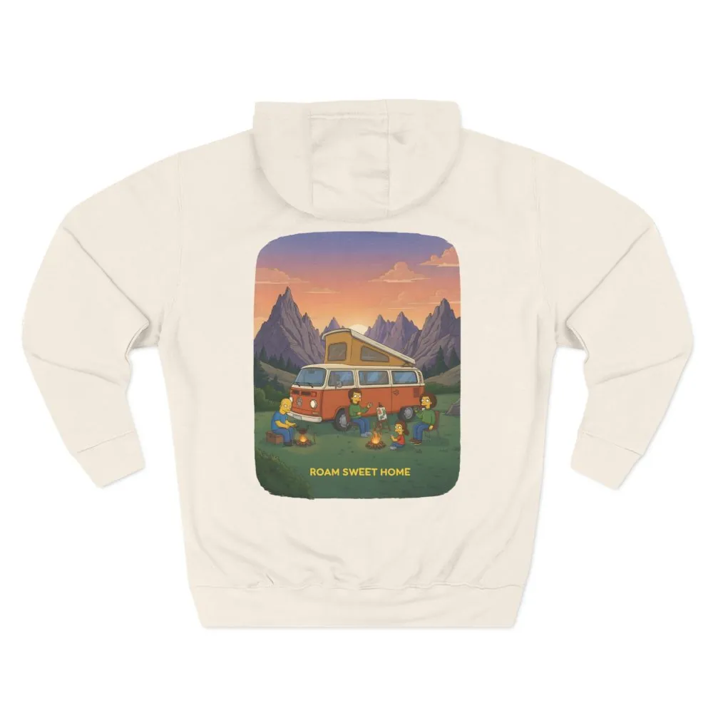 Three-Panel Fleece Hoodie - "Roam Sweet Home" Design Sitcom-Line