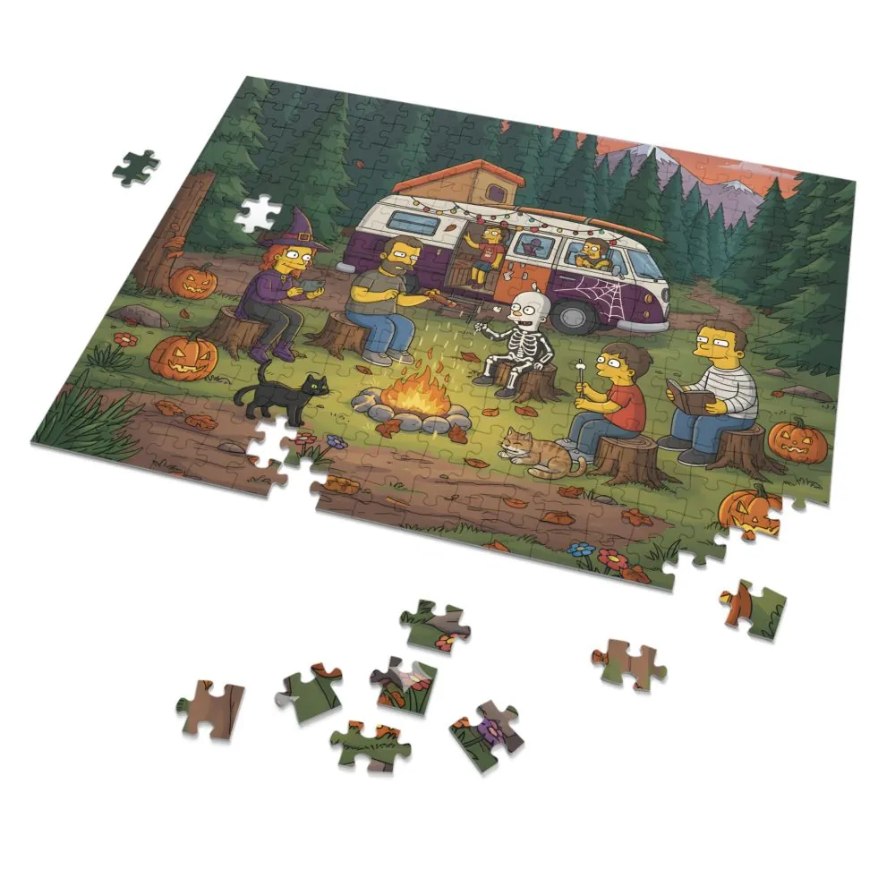 Jigsaw Puzzle with Tin — Autumn Camping Jigsaw Halloween