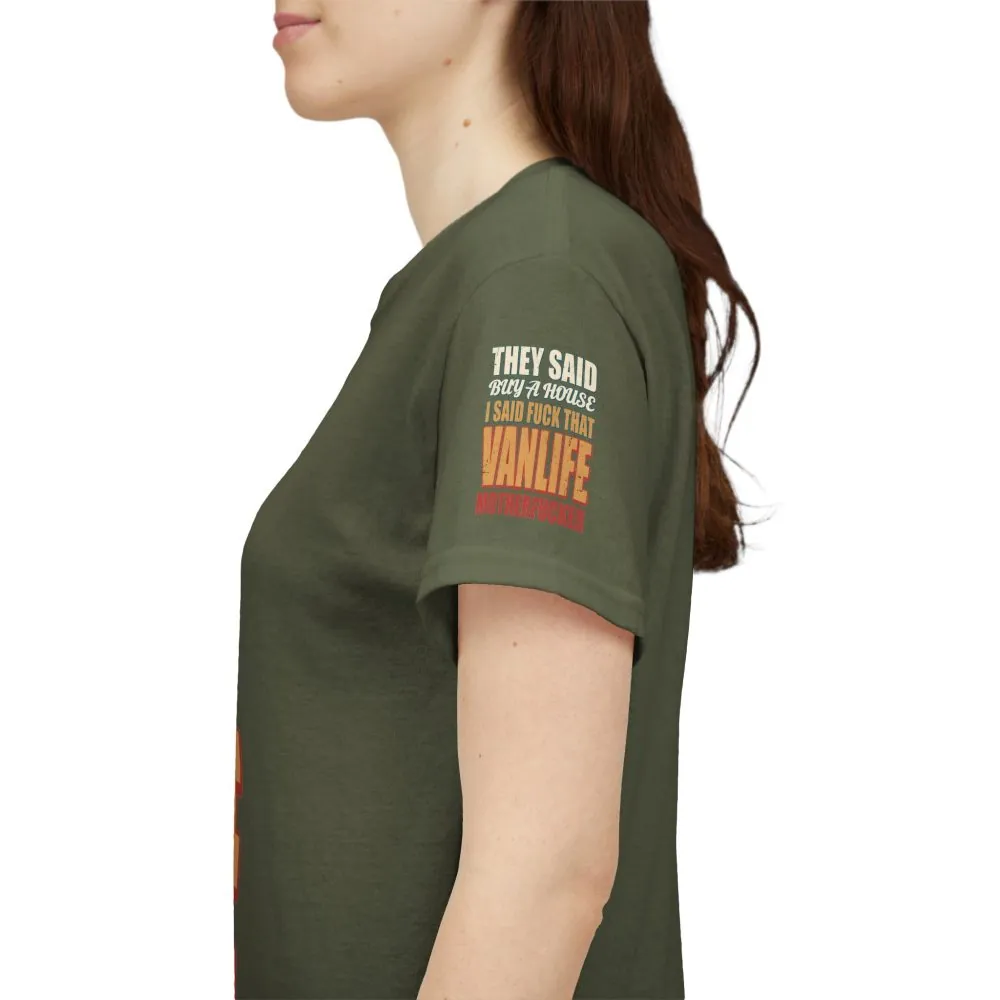 Unisex Heavy Cotton Tee — "They Said Buy A House" Design F**K-Line