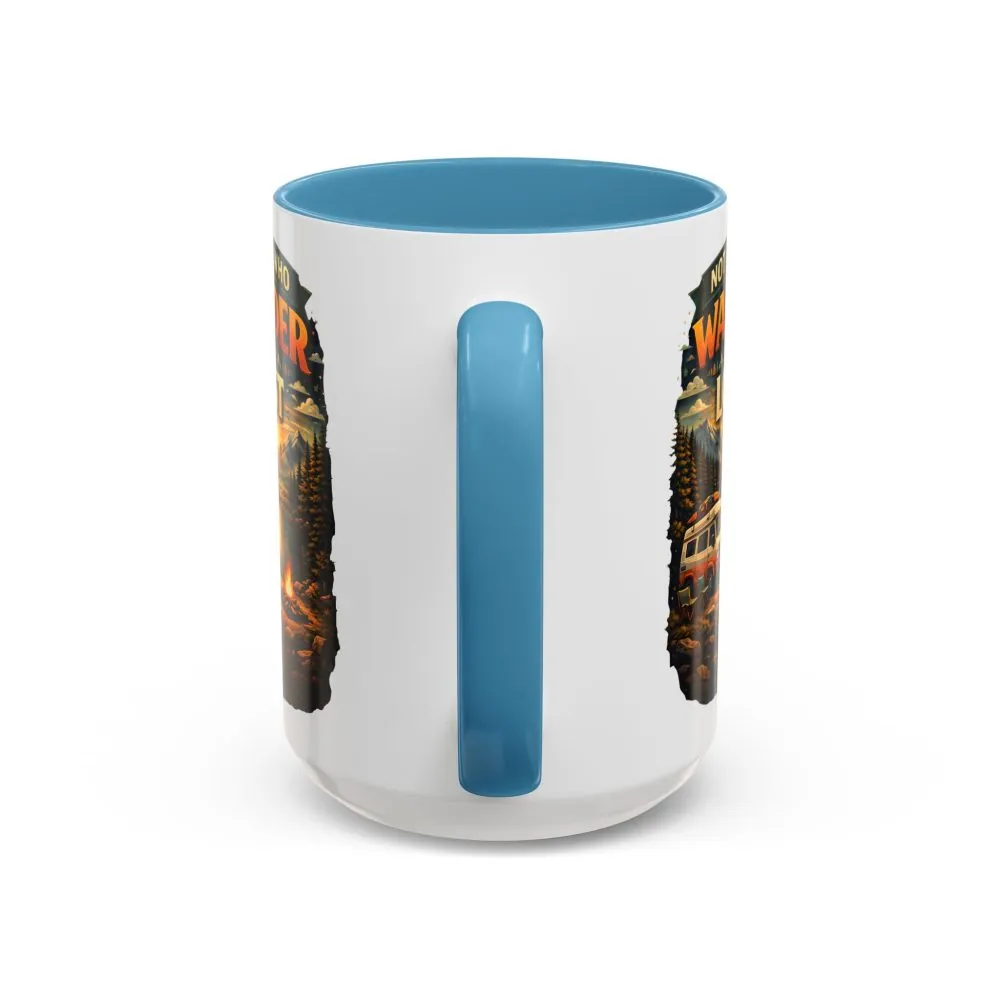 Accent Coffee Mug (11, 15oz) — "Not All Who Wander Are Lost" Design Scenic-Line