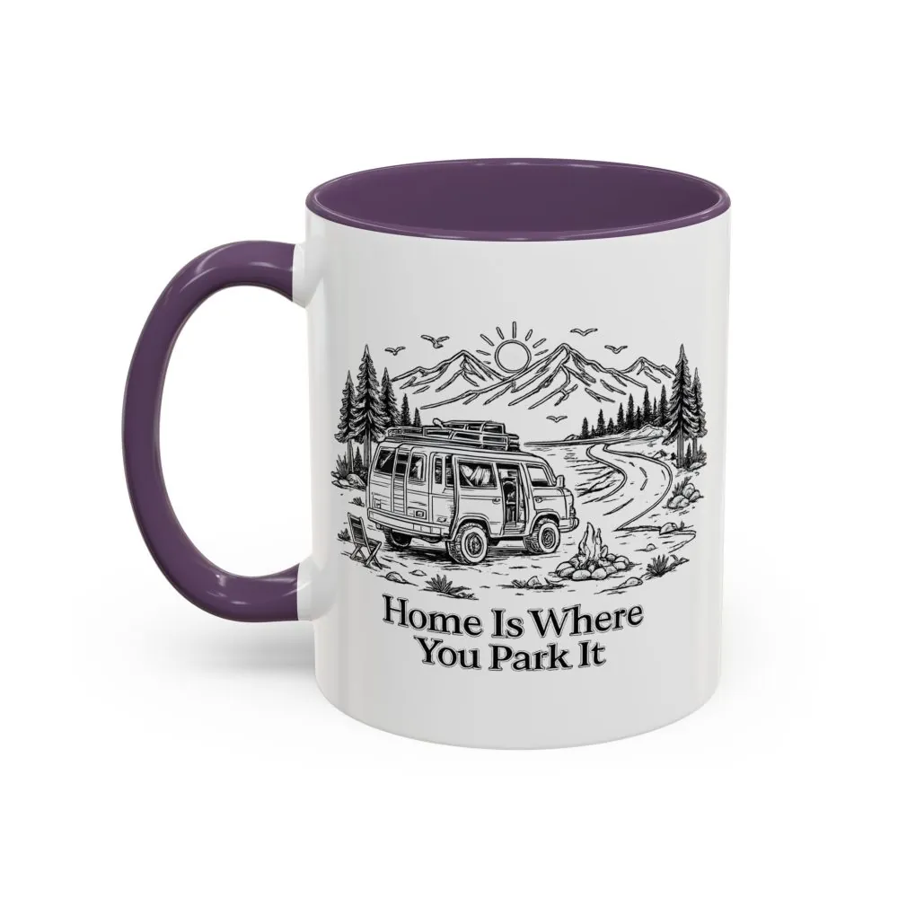 17659474062234783411_2048.jpeg Accent Coffee Mug (11, 15oz) — "Home Is Where You Park It" Design Minimal-Line