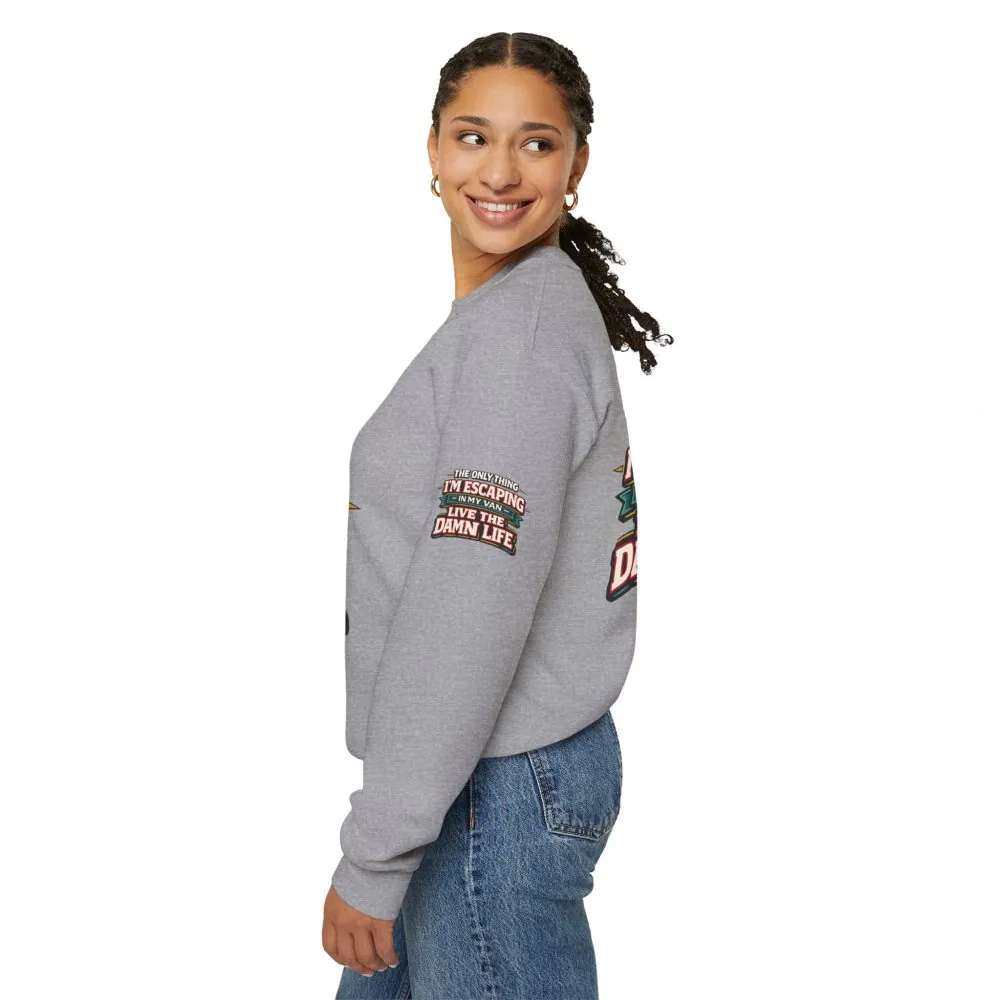 1766672703941395199_2048.jpeg Unisex Heavy Blend™ Crewneck Sweatshirt — "The Only Thing I´m Escaping" Design F**K-Line