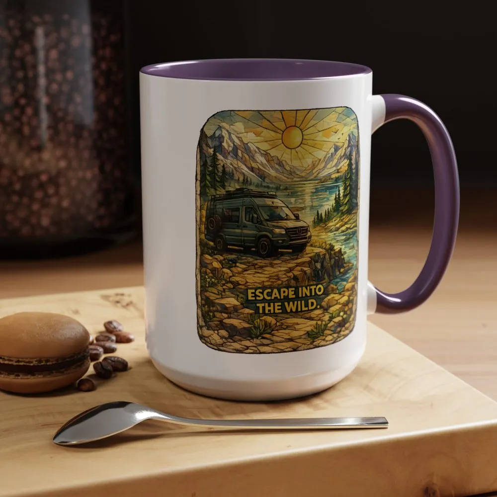 17686709057223946188_2048.jpeg Accent Coffee Mug (11, 15oz) — "Escape Into The Wild" Design Cubic-Line