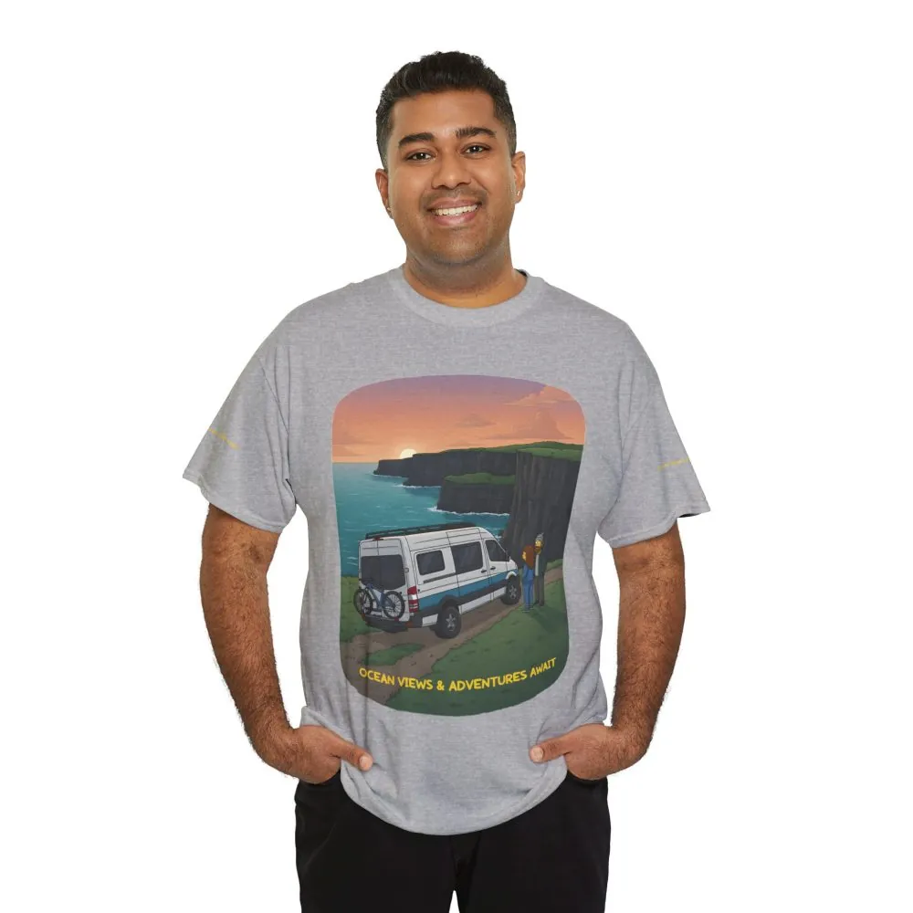 17692799807538899734_2048.jpeg Unisex Heavy Cotton Tee — "Ocean Views-Adventures Awaits" Design Sitcom-Line
