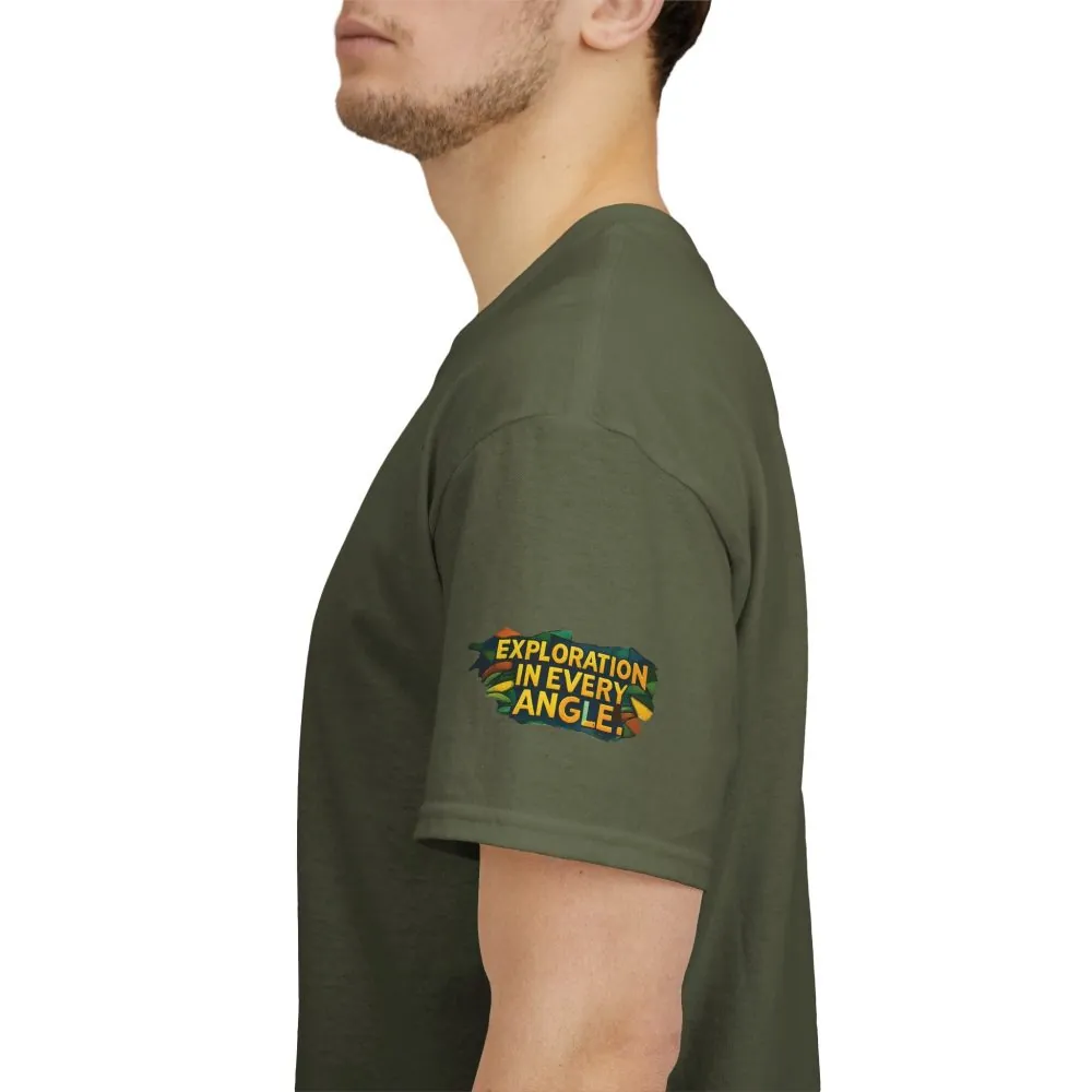 Unisex Heavy Cotton Tee — "Exploration In Every Angle" Design Cubic-Line