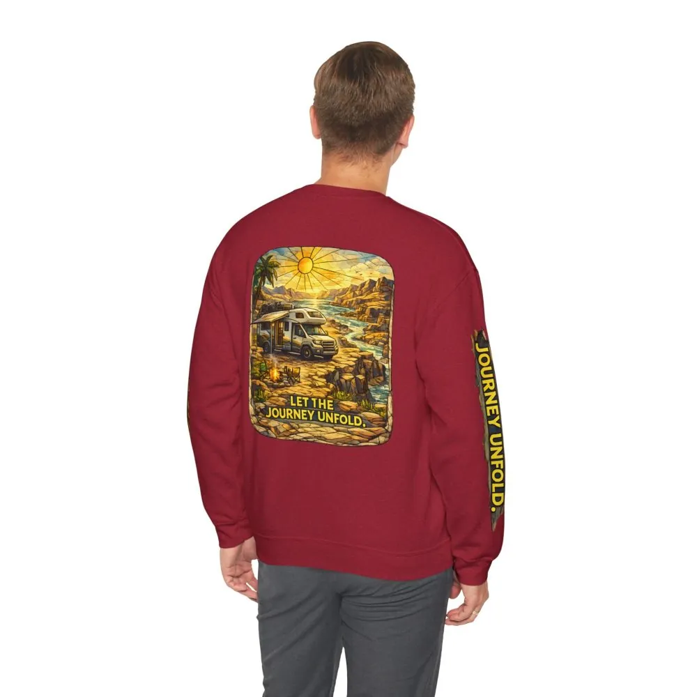 17704410080272985706_2048.jpeg Unisex Heavy Blend™ Crewneck Sweatshirt — "Let The Journey Unfold" Design Cubic-Line