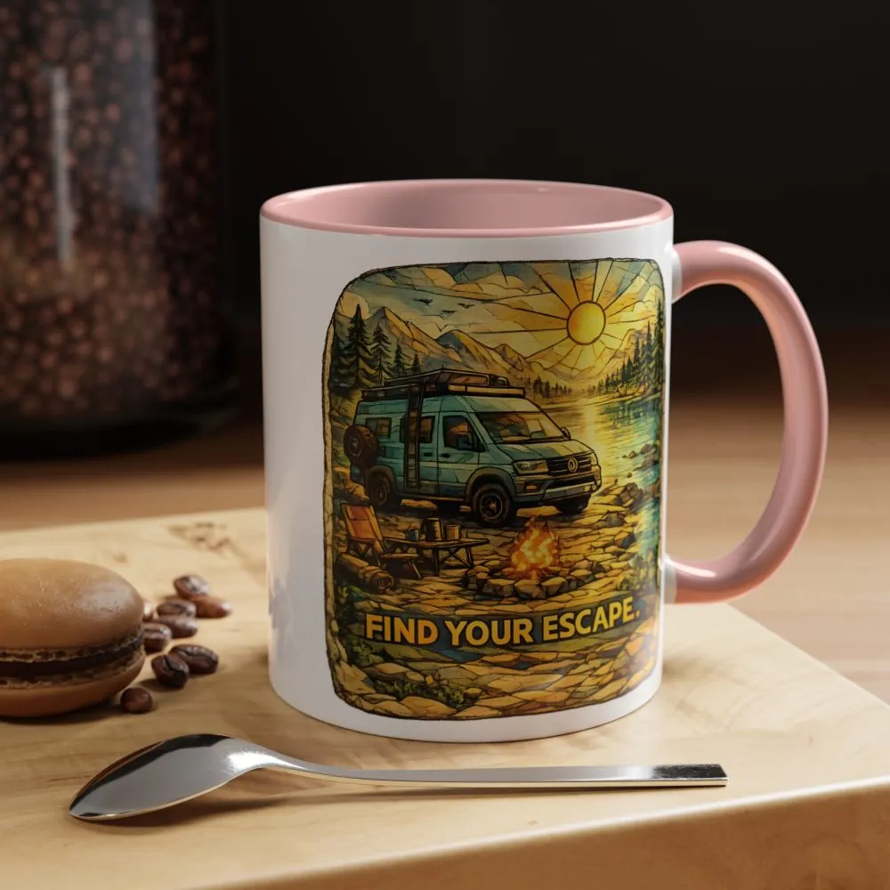 17717522855567394090_2048.jpeg Accent Coffee Mug (11, 15oz) — "Find Your Escape" Design Cubic-Line