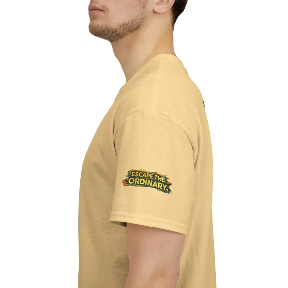 Unisex Heavy Cotton Tee — "Escape The Ordinary" Design Cubic-Line