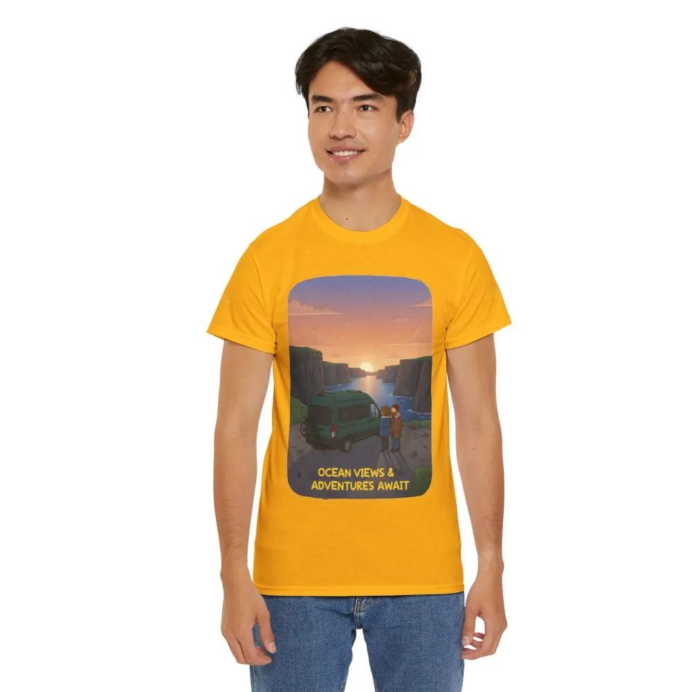 17747760410444310223_2048.jpeg Unisex Heavy Cotton Tee — "Ocean Views-Adventures Awaits" Design Sitcom-Line