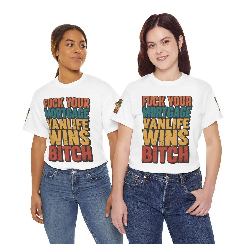 Unisex Heavy Cotton Tee — "Fuck Your Mortgage" Design F**K-Line