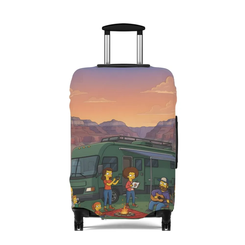 17754601990976698077_2048.jpeg Luggage Cover — Adventure Camper Sketch Travel Suitcase(Design Sitcom-Line)