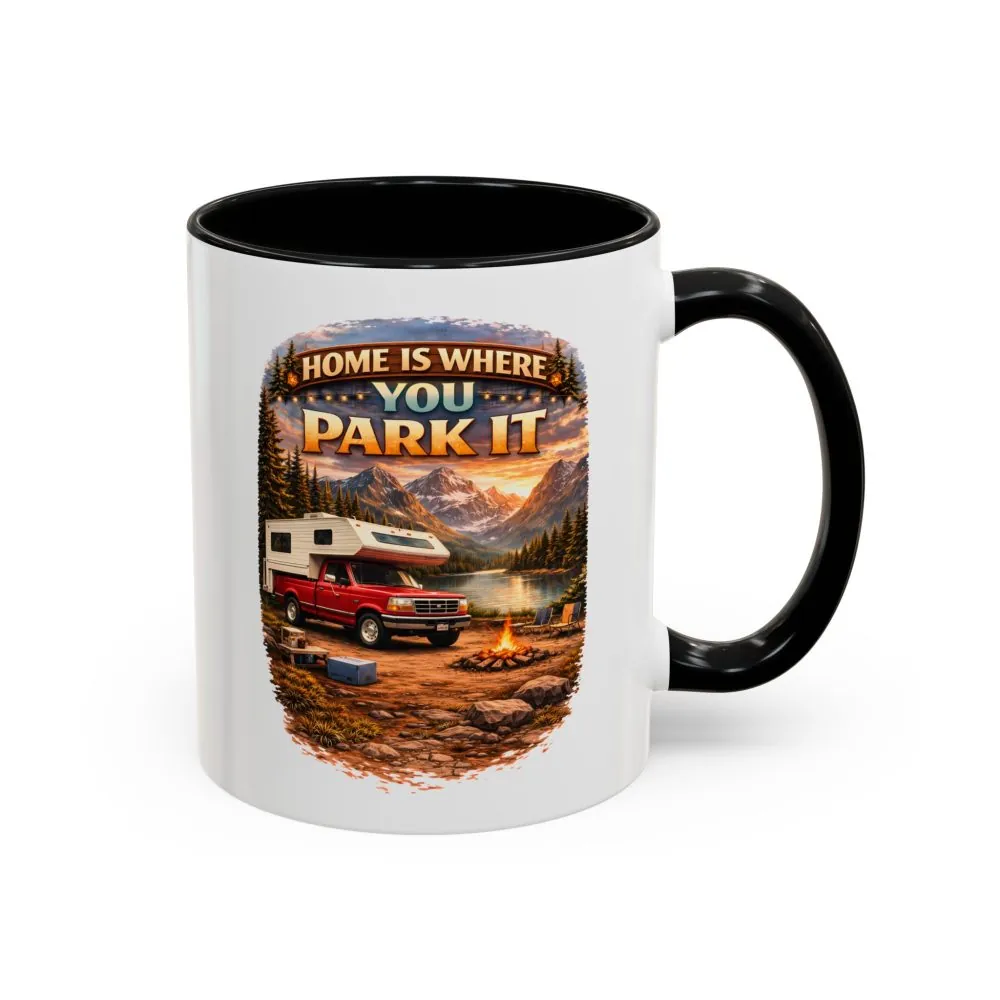 17762713007584571528_2048.jpeg Accent Coffee Mug (11, 15oz) — "Home Is Where You Park It" Design Scenic-Line