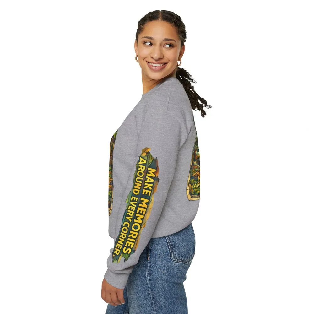 17775007482068945938_2048.jpeg Unisex Heavy Blend™ Crewneck Sweatshirt — "Make Memories Around Every Corner" Design Cubic-Line