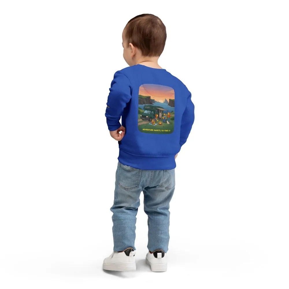 Toddler Sweatshirt - "Adventure Awaits-Go Find It" (Design Sitcom-Line)