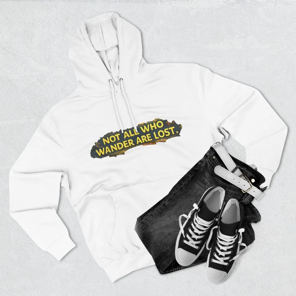 17785928341389508571_2048.jpeg Three-Panel Fleece Hoodie - "Not All Who Wander Are Lost" Design Cubic-Line