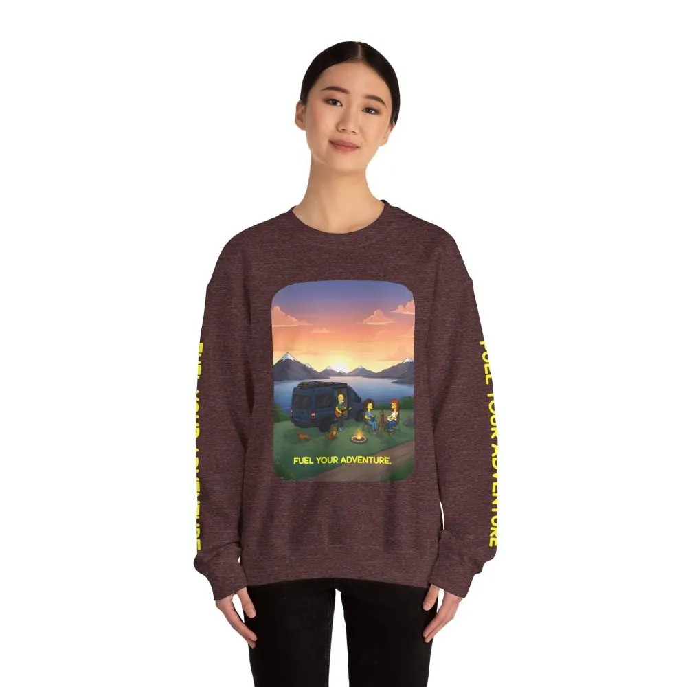 Unisex Heavy Blend™ Crewneck Sweatshirt — "Fuel Your Adventure" Design Sitcom-Line