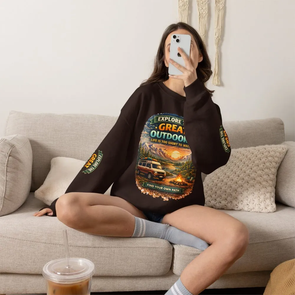 17799439687015829709_2048.jpeg Unisex Heavy Blend™ Crewneck Sweatshirt — "Explore The Great Outdoors" Design Scenic-Line