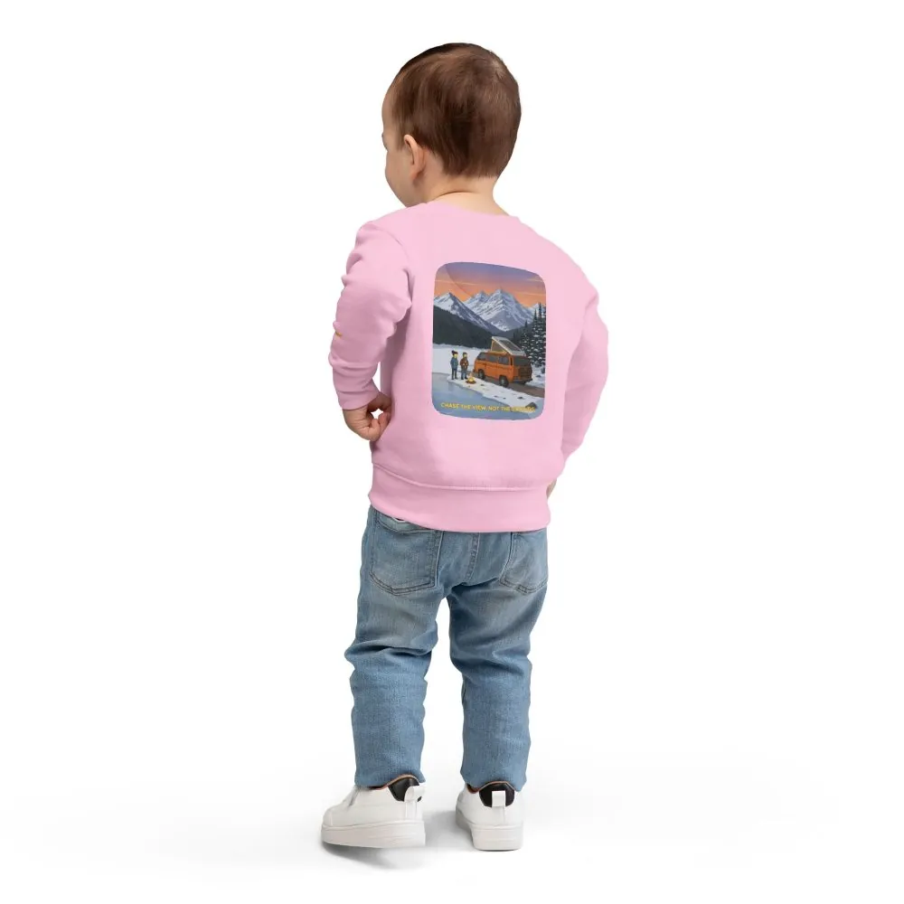 Toddler Sweatshirt - "Chase The Views-Not The Crowds" (Design Sitcom-Line)